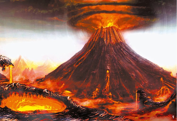Ilustrasi letusan gunung Tambora Ilustrasi letusan gunung Tambora