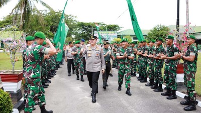 Kapolda Riau Kunjungi Dua Markas TNI di Kampar