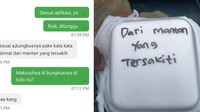 Ada juga driver ojol yang pernah mendapatkan pesanan makanan yang lucu. Sang pelanggan meminta driver tersebut menuliskan pesan di kemasannya, Dari mantan yang tersakiti, tulis keterangan dalam fotonya. Foto: Instagram @newdramaojol.id