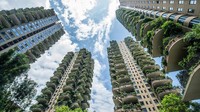 Dengan konsep hutan vertikal, apartemen ini dirancang menjadi sebuah taman dan hutan kota yang mengurangi polusi.  