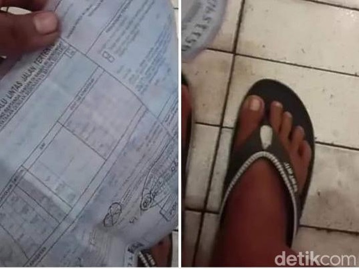 Unggahan tentang seorang pengendara yang ditilang gegara memakai sandal jepit terjanyata hoaks.