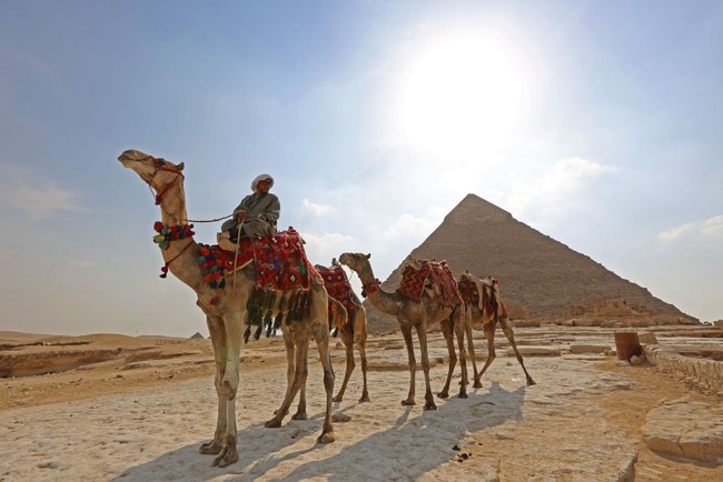 GIZA, EGYPT, JUNE 6: General picture of the Sphinx (abw alhwl) on June 6, 2022 in Giza, Egypt .The pyramids, named after the Pharaohs of the period, are located in the same area as the tombs of the father, son and grandson, the largest being (King Khufu), the middle pyramid (King Khafre) and the small pyramid  (King Mnkaure). (Photo by Fadel Dawod/Getty Images)