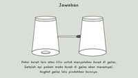 Panas akan membuat korek menempel pada gelas.