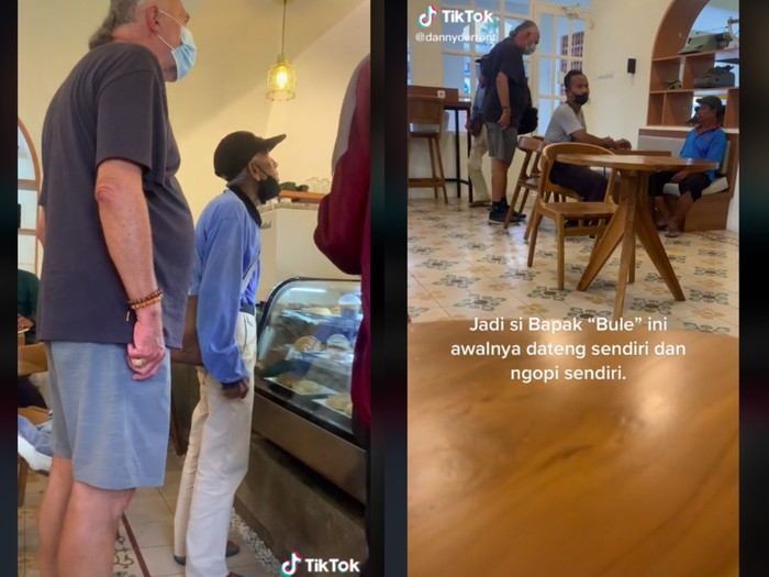 Bule traktir ngopi bapak-bapak di Yogyakarta