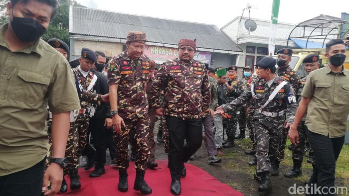 Ketua Umum GP Ansor Yaqut Cholil Qoumas di Pasuruan