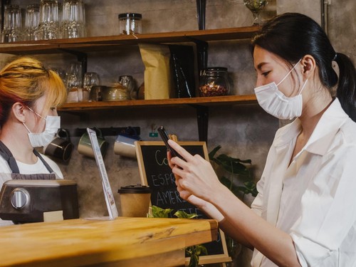 Ilustrasi pelanggan kafe