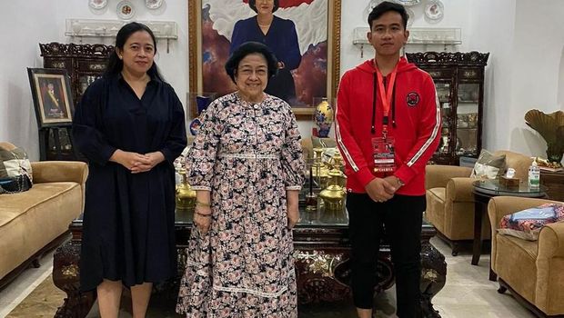 Momen Gibran Rakabuming silaturahmi ke Megawati ditemani Puan Maharani