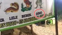 Pecel lele dijual bersama ayam goreng serta bebek goreng mungkin hal biasa, tetapi di warung pecel ini ada menu dinosaurus. Apa benar ada yang pesan? Foto: Twitter/@nocontextwarung