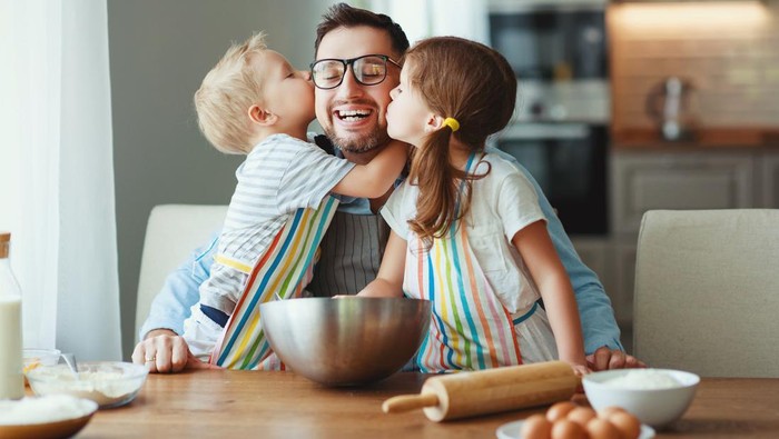 Happy Fathers Day!

father with children preparing food, baking cookies
