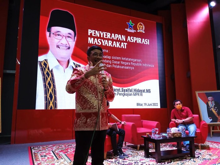 Ketua Badan Pengkajian MPR RI, Djarot Syaiful Hidayat di blitar