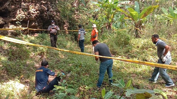 Lokasi penemuan kerangka manusia di Pedukuhan Gubar, Kalurahan Giripurwo, Kapanewon Purwosari, Kabupaten Gunungkidul.
