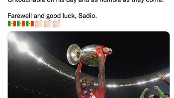 Sedih melihat Sadio Mane meninggalkan Liverpool. Salah satu pemain favorit saya yang pernah bermain di klub ini. Hebat dan rendah hati. Selamat tinggal dan good luck, Mane, tulis akun ini. Foto: Instagram