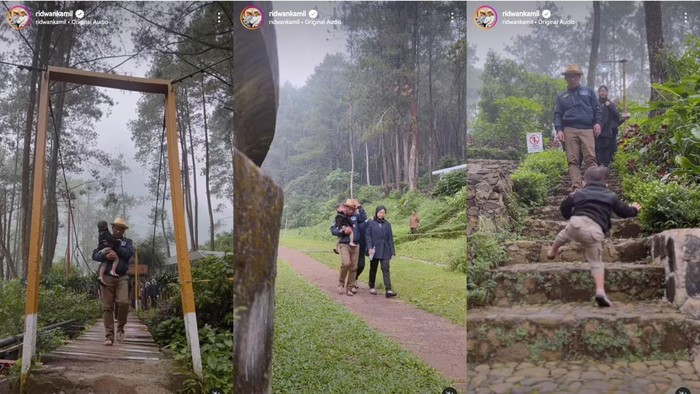 Tangkapan layar video Ridwan Kamil liburan.