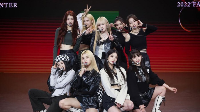 SEOUL, SOUTH KOREA - MARCH 10: In this image released on March 18, Shen Xiaoting, Huening Bahiyyih, Kim Chaehyun, Kang Ye-seo, Seo Youngeun, Ezaki Hikaru, Kim Dayeon, Choi Yu-jin, Sakamoto Mashiro from Kep1er (K-pop idol group) are in the prerecorded opening show of Seoul Fashion Week 2022 AW on March 10, 2022 in Seoul, South Korea. (Photo by Justin Shin/Getty Images)