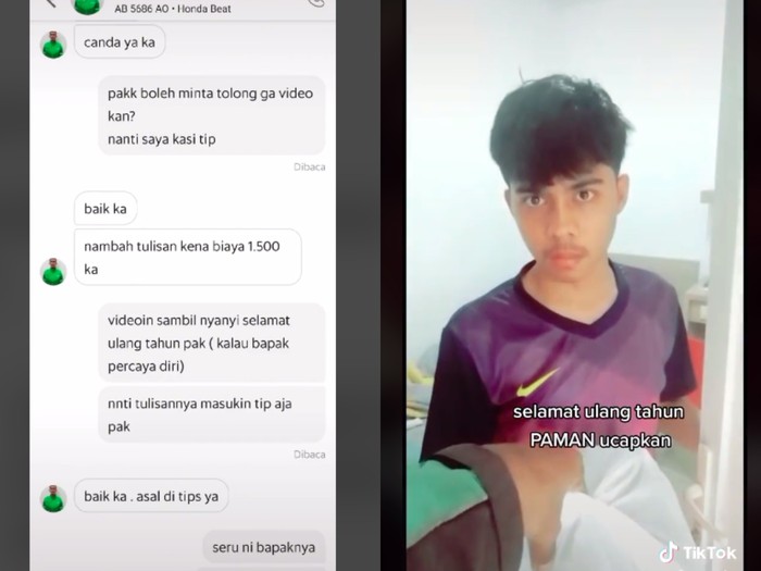 Diberi kejutan kue ultah oleh driver ojol