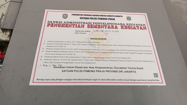 Hamilton Spa di RUko Grand Wijaya, Jaksel, disegel usai viral 'Bungkus Night'.
