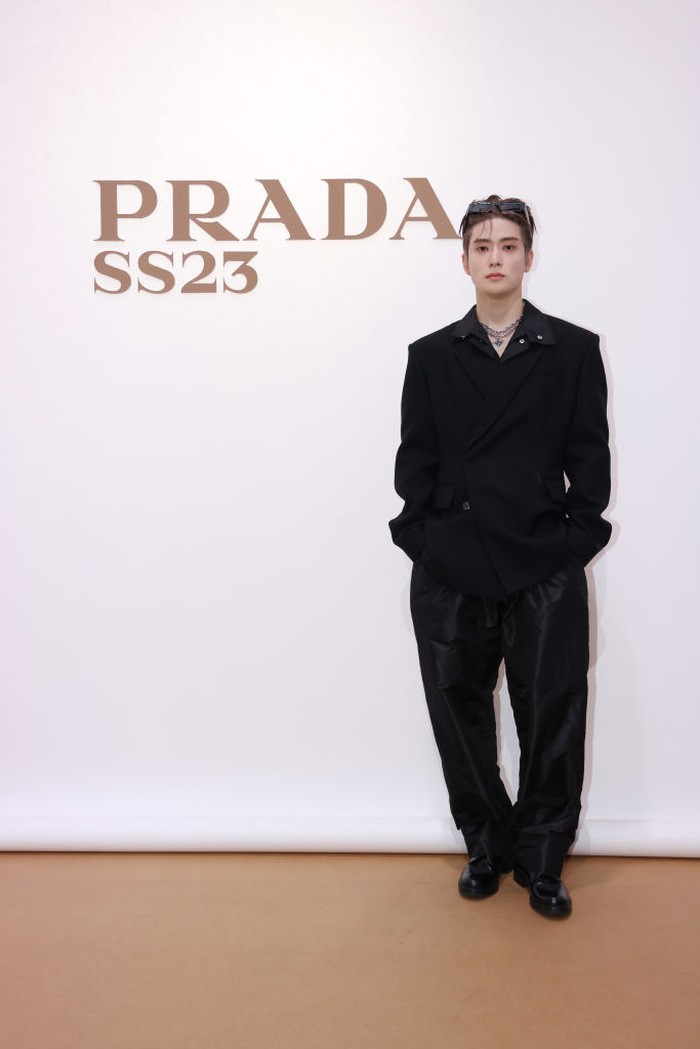 Jaehyun NCT MILAN, ITALY - JUNE 19: Jaehyun attends Prada Spring/Summer 2023 Menswear Fashion Show on June 19, 2022 in Milan, Italy. (Photo by Vittorio Zunino Celotto/Getty Images for Prada)