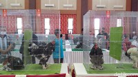 Ayam hias dalam kontes yang digelar di Kota Blitar/Foto: Erliana Riady/detikJatim