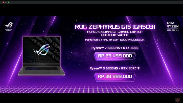 Laptop Gaming Asus Ryzen 6000