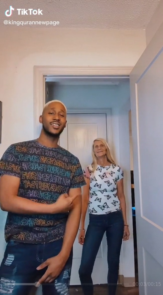 Gran Cheryl yang memiliki 17 orang cucu mengaku siap menimang buah hati dari Qaran. Walaupun masih belum pasti, keduanya ingin mengambil anak angkat. Foto: Dok. TikTok @kingqurannewpage.