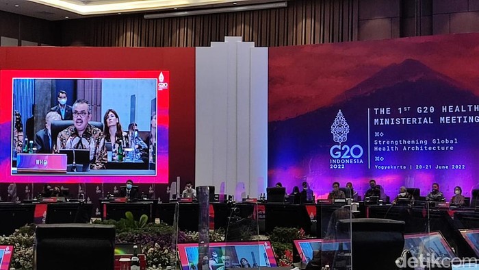 Pertemuan menteri kesehatan G20 di Sleman, DIY, Senin (20/6/2022).