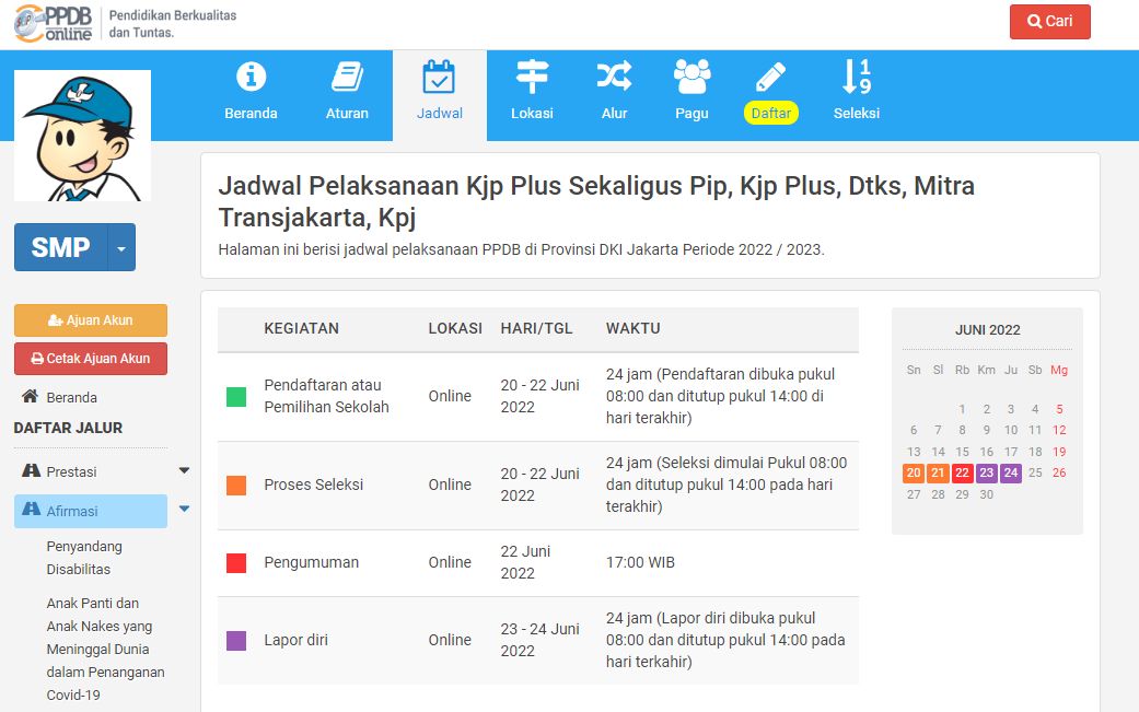 PPDB online SMP perlu diperhatikan guna pendaftaran sekolah baru.  Berikut jadwal PPDB online SMP Jakarta 2022.