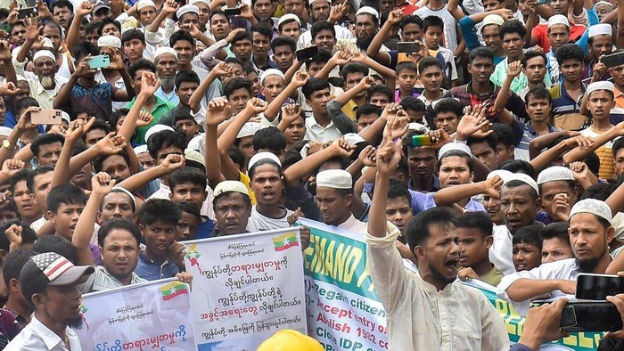 Tens of thousands of Rohingya refugees participated in rallies at dozens of camps in southeast Bangladesh Tanbir MIRAJ AFP