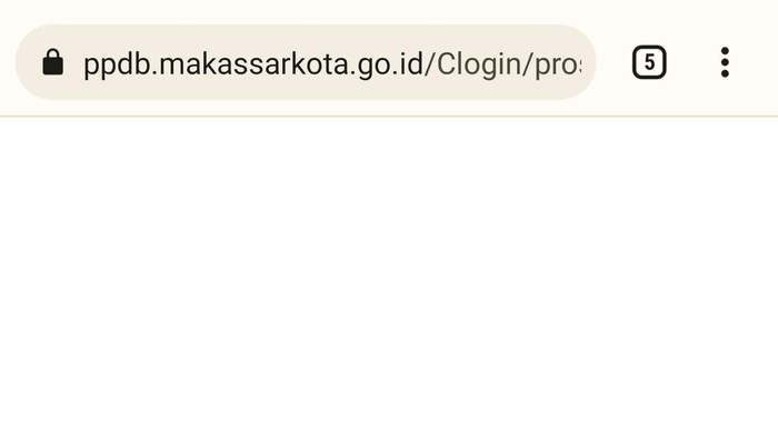 Tampilan situs pendaftaran PPDB SD yang dikeluhkan warga tidak muncul di sistem aplikasi.