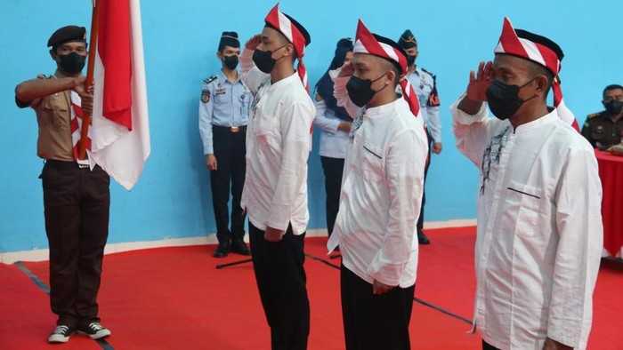 Tiga Napi Teroris di Lapas Serang Ikrar Setia NKRI (dok. Humas Kanwil KemenkumHAM Banten)
