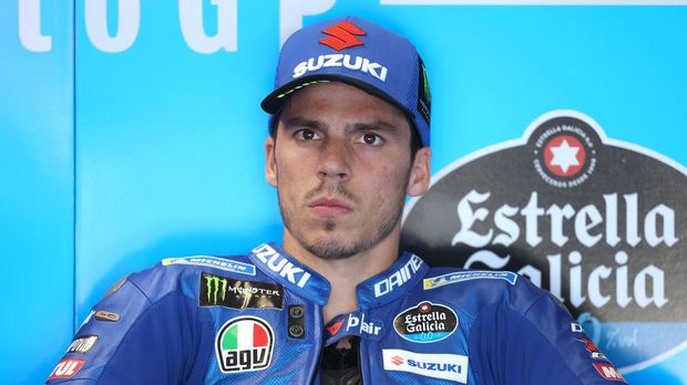 Suzuki Ecstar's Spanish rider Joan Mir sits in his box after the second MotoGP free practice session ahead of the German motorcycle Grand Prix at the Sachsenring racing circuit in Hohenstein-Ernstthal near Chemnitz, eastern Germany, on June 17, 2022. (Photo by Ronny Hartmann / AFP) (Photo by RONNY HARTMANN/AFP via Getty Images)
