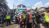 Kecelakaan itu melibatkan Kereta Argo Sindoro yang mempunyai rute perjalanan Semarang Tawang-Gambir. (Fakhri F/detikcom)