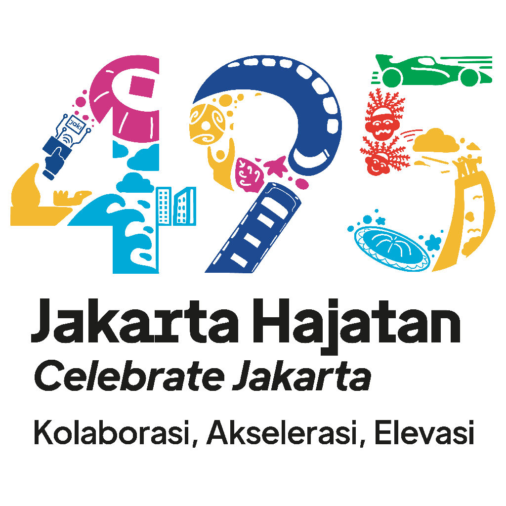 Logo HUT Jakarta 2022 memiliki makna tersendiri. Tahun ini, HUT Jakarta 2022 menggunakan istilah Jakarta Hajatan.