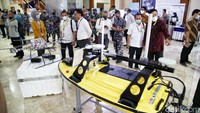 Beragam teknologi canggih di bidang kemaritiman dipamerkan di Jakarta Utara, Selasa (21/6/2022).