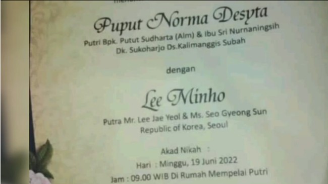 Sederet Fakta di Balik Heboh Lee Minho Nikahi Gadis Batang