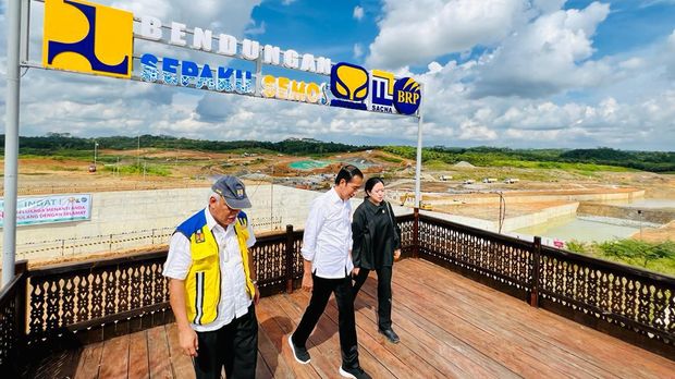 Bendungan Sepaku Semoi, Kalimantan Timur. (Laily Rachev - Biro Pers Sekretariat Presiden)