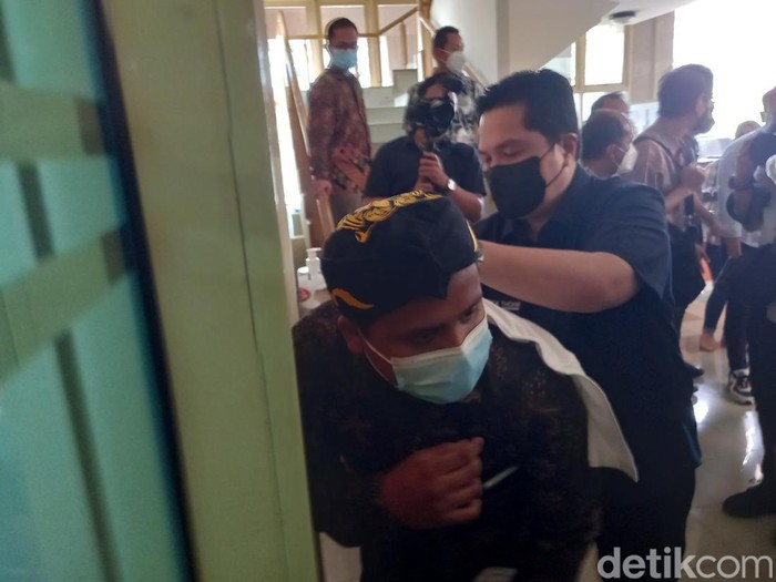 Erick Thohir di kantor PP Muhammadiyah Jogja, Rabu (22/6/2022).