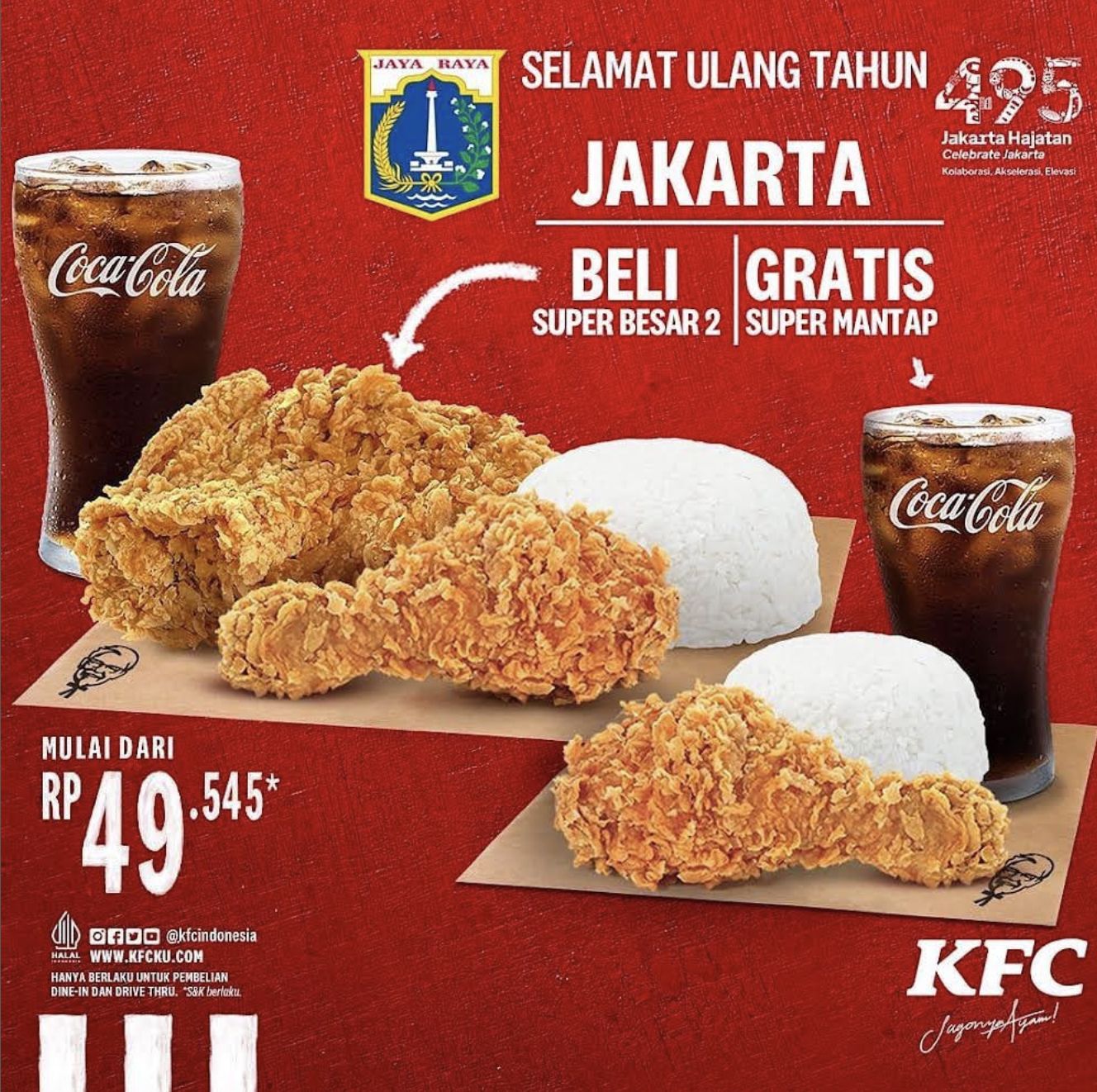 HUT Jakarta Ke-495, Yuk Nikmati Promo Steak hingga Fried Chicken!