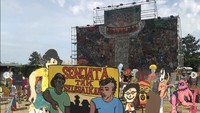 Pameran Keadilan Rakyat karya Taring Padi dituding anti-semitisme atau anti-Yahudi karena simbol-simbolnya dianggap menyinggung.  Foto: Taring Padi/ Instagram