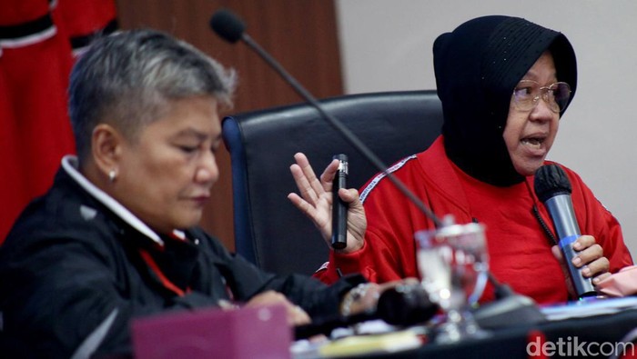 Menteri Sosial yang juga Ketua DPP PDIP bidang Kebudayaan Tri Rismaharini hadiri Rakernas II PDIP hari kedua. Ia menjadi pengisi materi di kegiatan tersebut.