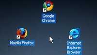 MUNICH, GERMANY - SEPTEMBER 06:  In this photo illustration Googles Chrome browser shortcut, Google Inc.s new Web browser, is displayed next to Mozilla Firefox shortcut and Microsofts Internet Explorer browser shortcut, on an laptop.   (Photo Illustration by Alexander Hassenstein/Getty Images)