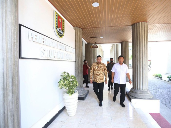 Wali Kota Medan Bobby Nasution bertemu dengan Wali Kota Semarang Hendrar Prihadi di Balai Kota Semarang, Rabu (22/6/2022).