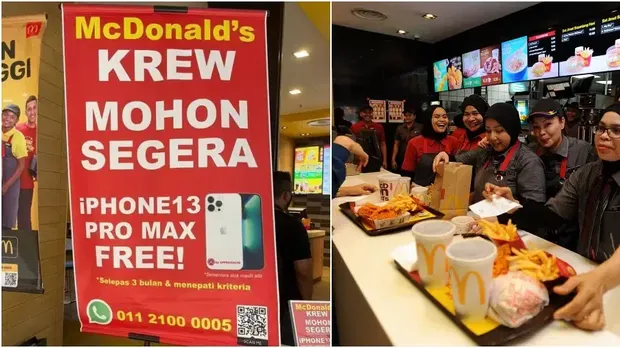 Wow! McD Malaysia Tawarkan Motor dan iPhone Gratis untuk Calon Pegawai