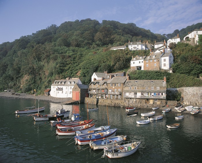 Desa Clovelly di Pantai Devon, Inggris.