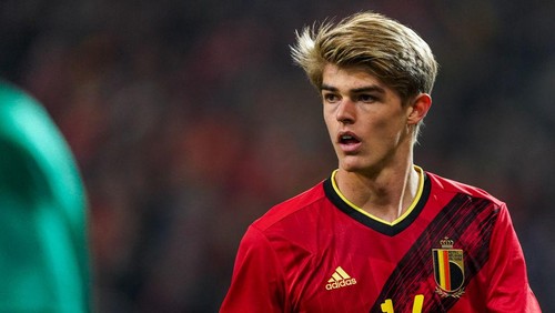 BRUSSEL, BELGIUM - MARCH 29: Charles de Ketelaere of Belgium during the International Friendly match between Belgium and Burkina Faso at Lotto Park on March 29, 2022 in Brussel, Belgium (Photo by Jeroen Meuwsen/BSR Agency/Getty Images)