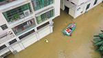 Foto Udara Banjir Besar yang Menerjang China