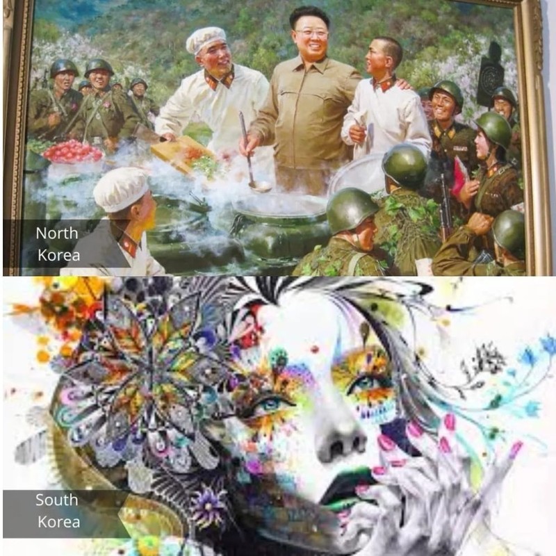 fotoinet Potret Kontras Kehidupan di Korea Selatan dan Utara