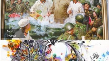 Di Korea Utara seniman tak bisa berekspresi dengan bebas karena kegiatannya dibatasi, dipantau bahkan disensor. Seringkali seniman hanya bisa membuat gambar pimpinan Korut. Berbeda jauh dengan Korea Selatan mereka bebas untuk melukis apapun. Foto: cleverclassic