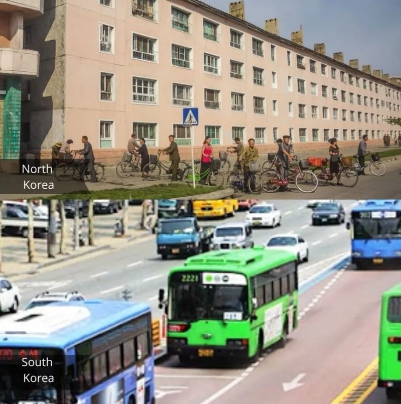 fotoinet Potret Kontras Kehidupan di Korea Selatan dan Utara
