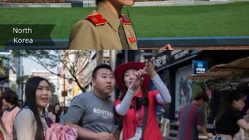 Pemandu wisatan di Korea Utara lebih formal di mana pemandunya mengenakan seram resmi seperti tentara, sedangkan di Korea Selatan lebih santai dan fleksibel. Foto: cleverclassic