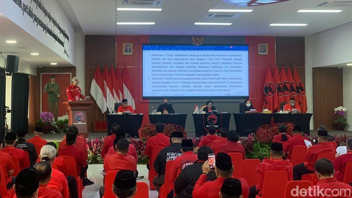Ganjar Pranowo di Rakernas PDIP (Eva Safitri/detikcom).